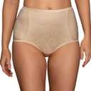 Vanity Fair Women's Smoothing Comfort Brief Panties with Rear Lift (8, 2 Ply - Beige Lace)