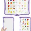 LIQALU 6 Pages Pin Trading Binder Book Enamel Pin Display Collection Holder | A5 Clear Zipper Cover, 6-Felt-Page, 6 Clear Protective Sleeves, Purple Portable Pin Organizer Storage Case, Travel Collectors