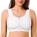 CYDREAM Zip Front Closure Wireless Bras for Women Full Coverage Post Surgery Compression Back Smoothing Comfort Adjustable L