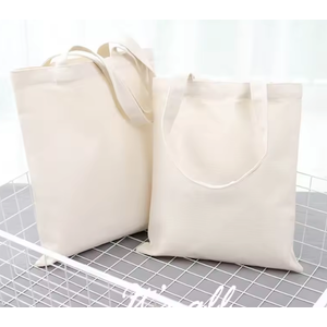 Reusable Cotton Shopping Bags Eco Foldable Shoulder Bag Large Handbag Fabric Canvas Tote Bag for Market Shopping Bags Foldable, Two Sizes 8"x 9" and 15"x15" ,White Color, Pack of 20