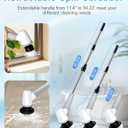 Electric Spin Scrubber Bathroom Scrubber - Cordless Shower Scrubber with Adjustable Handle, 2 Speeds, Bathroom Scrubber with 8 Replaceable Brush Heads, Power Scrubber for Bathroom Bathtub Cleaning