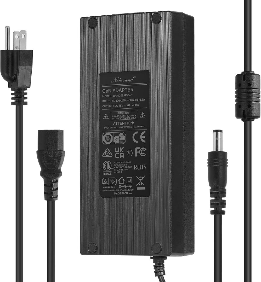 Nobsound 48V10A DC Power Supply Adapter 480W 100-240V Transformer for Amplifier
