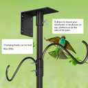 Mosloly Bird House Pole Kit 80inch - Universal Metal Bird Feeders Pole Mount Set with 5-Prongs Base and 2 Hanging Arms, Feeding Station for Watching, Plant Hanger