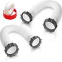 Boltigen 1.5'' Diameter Pool Sand Filter Pump Hose, 20inch Pool Pump Replacement Hose for Above Ground Pools, 2PCS Flexible Water Pool Hose Set for Filter Pump and Saltwater Systems, White