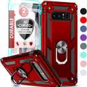 LeYi for Samsung Note 8 Phone Case for Women, Galaxy Note 8 Case with [2 Pack] 3D Curved Screen Protector, [Military-Grade] Magnetic Ring Holder Stand Shockproof Case for Samsung Note 8, Red