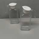 Glass Pitcher with Lid  Set of 2 Glass Water Pitcher 55Oz  Cold Carafe for Ice Tea, Water, Lemonade, Coffee  Elegant and Modern  Practical Spout Pitchers for Drinks