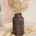 Rustic Vases for Home Decor. Ceramic Vase for Dining Table Decor. Terracotta Decorative Vase 9.7IN. ZSHLXM (5.2*9.6IN, Dark Brown)