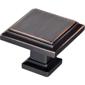 Square Knobs - 10 Pack / 1.3 Inch, Oil Rubbed Bronze Cabinet Pulls Vintage for Furniture Knobs and Drawer Pulls, Kitchen, Bathroom Vanity Hardware