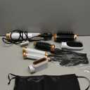 6 in ONE Hair Dryer Brush, Blow Dryer Curling Wand Hair Styling Tools Set, Ionic Hot Air Massage Oval Blowout Hair Dryer, Left&Right Hair Styler (Light White)