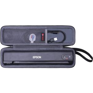 XANAD Hard Case for Epson Workforce ES-50 / ES-55R / ES-60W / ES-65WR / DS-30 / DS-70 / DS-80W Document Scanner (Case Only) (Black+Grey)