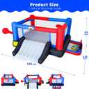 WELLFUNTIME Inflatable Bounce House & Bouncy Castle with Blower, 7 in 1 Jumping Castle, 160x138x60 Inch for 4 Kids, Slide, Ball Pit, 2 Basketball Hoops, Ringtoss & Dartboard