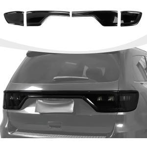 RAZPOY Smoked Tail Light Lamp Covers Guards Trim Compatible with Dodge Durango Accessories 2014-2024, Smoked Black