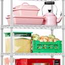 IZEUK 5 Tier White Metal Storage Shelves, Heavy Duty Wire Shelving Rack for Garage, Kitchen, Bathroom, Laundry, or Closet Organization, 1250 lbs Capacity, 11.8" D x 29.5" W x 59.5" H