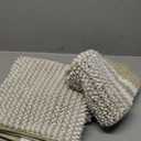 Tindbea Bathroom Rugs Set 2 Piece, Extra Soft and Absorbent Fluffy Striped Chenille Bath Mat Rug Set, Non Slip Bathroom Floor Mat, Machine Washable (20" x 32" Plus 16" x 24", Khaki)