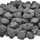 Skyflame 10LB Lava Rocks for Fire Pits, Fire Tables, Fireplaces, Garden Landscaping Decoration, Indoor and Outdoor Use, 1"-2" Natural Sizes, Black