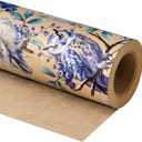 WRAPAHOLIC Kraft Christmas Wrapping Paper - Mini Roll - 17 Inch x 33 Feet - Owl Wrapping Paper Wild Animal Winterfall Watercolor Design for Christmas, Holiday, Party Celebration