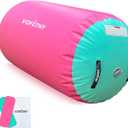 VOFiTNY Gymnastics Tumbling Equipment Air Barrel Inflatable Octagon Tumbler Roller Back-bend Trainer Cheerleading Without Pump (2.6'L x 1.55'D, Black/Purple No Pump)