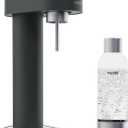 Ruby 2 Sparkling Water Maker - Silent Carbonated Water Machine Made of Robust Long-Lasting Aluminium & 1L Water Bottle - Without CO2 Cylinder - Colour Black Silver