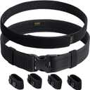 TACNEX Duty Belt w/Hook Lining 4 Keepers 2" Police Law Enforcement Officer Security Nylon Outer Inner Belt (Medium)