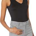 Women's Two-Way Camisole V and Scoop-Neck (Large, Black)