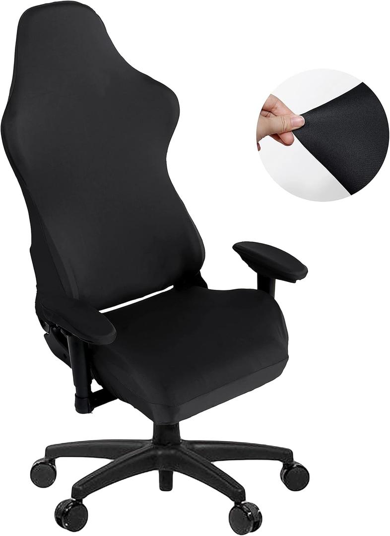 SARAFLORA Gaming Chair Covers Stretch Washable Computer Chairs Slipcovers for Armchair, Swivel Chair, Computer boss Chairs (Black, X-Large)