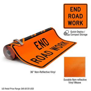 Roll-Up Sign-36" Nonreflective Vinyl-End Road Work