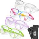 OXG 4 Pack Safety Glasses Anti Fog Goggles, Blue Light Blocking Stylish Safety Glasses for Women Nurses Protective Eyewear (Rainbow+clear+purple+green)
