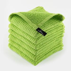 Kitchen Cleaning Dish Wash Cloths Waffle Terry Design Kitchen DishCloths|Washable 12x12 Cotton Dish Rags for Drying Dishes|Counter Top Barista Dust Wipes|Spring Easter Basket Decor| 6 Pc -Apple Green