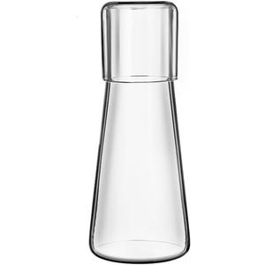 30oz/850ml Clear Glass Bedside Water Carafe with Tumbler Set, Nightstand Water Carafe with Lid for Bedroom, Bathroom Mouthwash Dispenser, Office Use Drinking Glass
