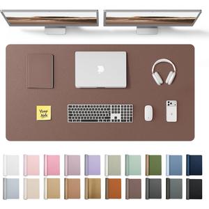 YSAGi Leather Desk Protector, Office Mat, Large Mouse Mat, Non-Slip PU Leather Blotter, Laptop Desk, Waterproof Writing Pad for Office and Home (Chocolate, 47.2" x 23.6")