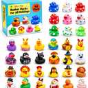 4E's Novelty Rubber Ducks for All Holidays, Bulk Pack of 42 - Includes 6 of Each Holiday, Patriotic July 4 Ducks, Halloween Ducks, Bath Toys for Kids, Gift for Jeep Owners, Jeep Ducking