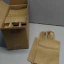 100 Pack 5.8x3.2x8.25 Inch Brown Kraft Paper Gift Bags with Handles - Bulk Small Plain Natural Bags for Birthday Party Favors, Grocery, Retail Shopping, Wedding, Craft, Goody, Takeouts, and Business