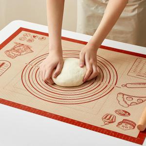 Silicone Baking Pastry Dough Mat - 28x20Inch Extra Large Cookie Bread Rolling Mats Sheet, Nonstick Kitchen Counter Kneading Board, Thick Reusable Pie Cookies Pizza Fondant Making Matt with Measurement
