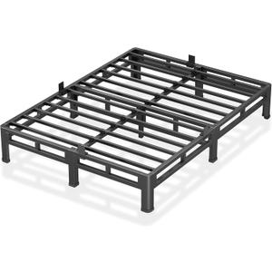 7 Inch King Size Bed Frame, Metal Bed Frame & Box Spring 2 in 1 Platform with Round Corner Legs, 4000Lbs Heavy Duty Low-Profile Frame, Mattress Slide Stopper, Noise-Free, Easy Assembly