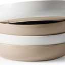 Famiware Milkyway 33 oz Bowl Set, Pasta Bowls Set of 4, Salad Bowls, Double Reactive Glaze, Sturdy & Stackable, Ideal for Housewarming, Festivals, White & Cinnamon Brown