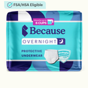 Because Unisex Premium Overnight Plus Pull Up Underwear - Extremely Absorbent, Soft & Comfortable Nighttime Leak Protection - White, XX-Large - Absorbs 6 Cups - 10 Count (Pack of 3, 30 count)