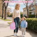 YOOLIFE Little Girl Backpacks Birthday Gifts for Girls Kids Kindergarten Backpack Personalized Kids Small Backpack for Little Girl, Initial Toddler Daycare Backpacks Cute Blue Letter B