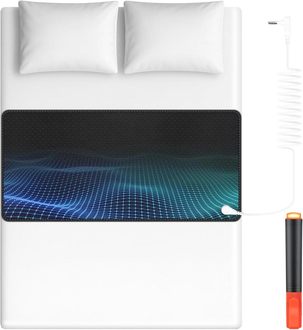 Warmstar Grounding Mat for BedPremium Anti-Slip PU Leather Grounding Pad with Grounding Cord, 27"x60" Queen Size, Enhanced Sleep, Pain & Stress Relief, Tear-Resistant(Includes Yoga & Wellness Guide)