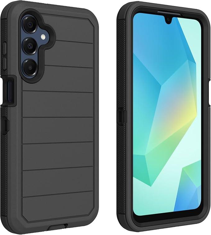 AZSXLG for Samsung Galaxy A16 5G Case, Defender Case Heavy Duty Shockproof Dustproof 3 in 1 Rugged Protective Phone Cover for Samsung Galaxy A16 5G (Black, A16)