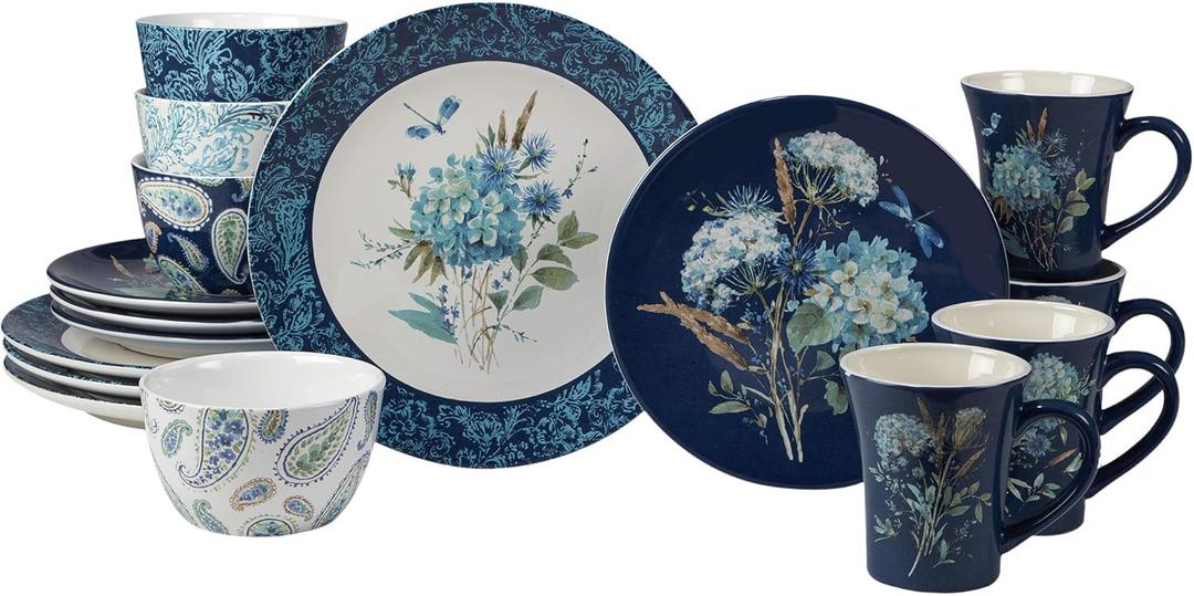 Certified International Bohemian Blue 16 pc Dinnerware Set, Service for 4