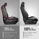 Super Cover for Toyota Tacoma Seat Covers (Double Cab Gas Only): 2024 2025 2026 Full Set Faux Nappa Leather Coverage for Tacoma 4th Pickup Truck Accessories, Waterproof Car Seat Protector, Black