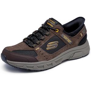 Skechers Mens Oak Canyon Consistent Winne Hands Free Slip-in (9.5 X-Wide, Brown/Black)
