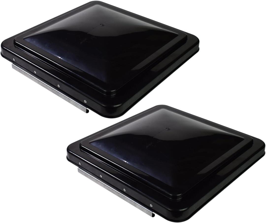 2 Packs 14 Inch RV Roof Vent Cover Universal Replacement Vent Lid Black for Camper Trailer Motorhome (Black 2-Pack)