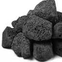 10lb 2.75-5 Inch Large Black Lava Rocks for Fire Pits, Indoor Fireplaces, Outdoor Gas Fire Tables, Garden Landscaping Decoration (2.75"-5")