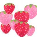 8 pcs Strawberry Paper Lanterns for Strawberry Themed Party Decor Girls Room Decorations Kids Birthday Party Supplies Red and Pink Fruit Hanging Ornaments
