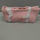 OIAHOMY Woven Basket, Gift Basket Empty with Gift Bags and Ribbons, Rope Baskets for Baby Showers, Storage Baskets with Handles for Nursery, Pet Toy Organizer - Pink (Medium: 13.5L*10W*6H)