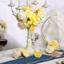 Artificial Flower Combo Flowers Exquisite Yellow Flower Box Set for DIY Bouquets Centerpieces Floral Arrangements, Multi Use Wedding Party Home Decorations Faux Flowers Yellow & Peach