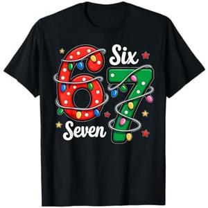 67 Meme Six Seven Funny Christmas Pajamas Boys Girls Kids T-Shirt, Size Small