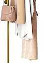 Metal Coat Rack, Modern Coat Tree with 3 Hooks, L Shaped Coat Hanger Stand, Freestanding Coat Rack for Entryway and Corner, Gold
