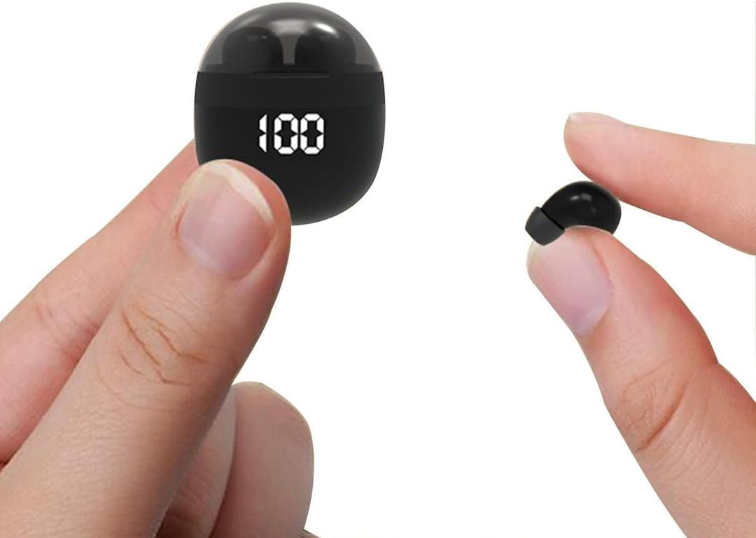 Invisible Mini Earbuds Wireless Bluetooth - Ultra Small in-Ear Headset Wireless Invisible Smallest Bluetooth Earbuds - Fitable for All Type Ears Stereo Sound Earphones IPX5 Waterproof